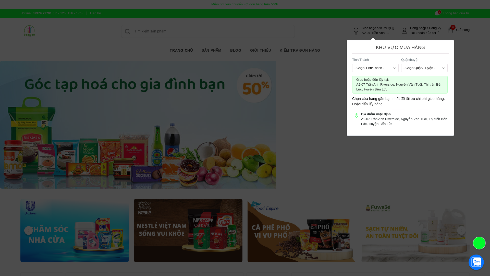 website screenshot of https://bamboomart.com.vn/