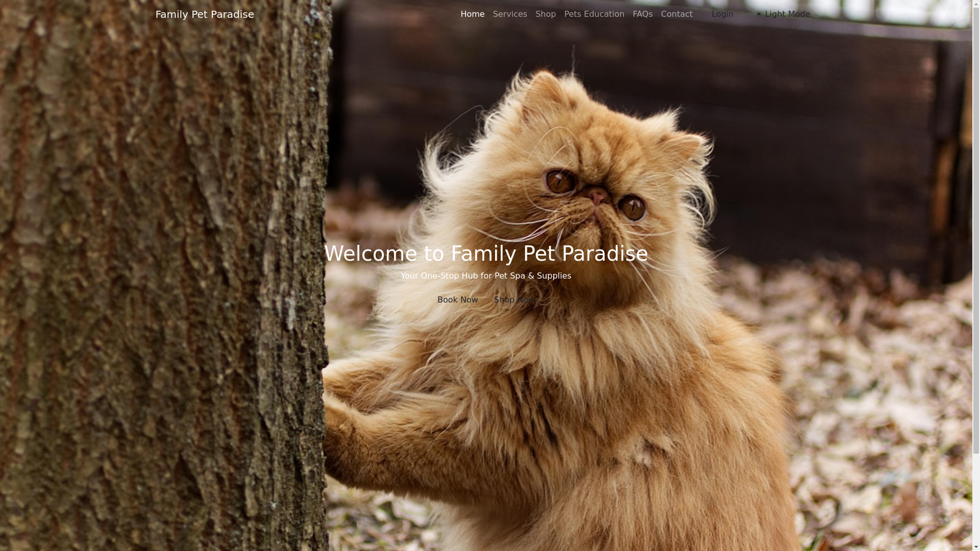 website screenshot of https://familypetparadise.website/