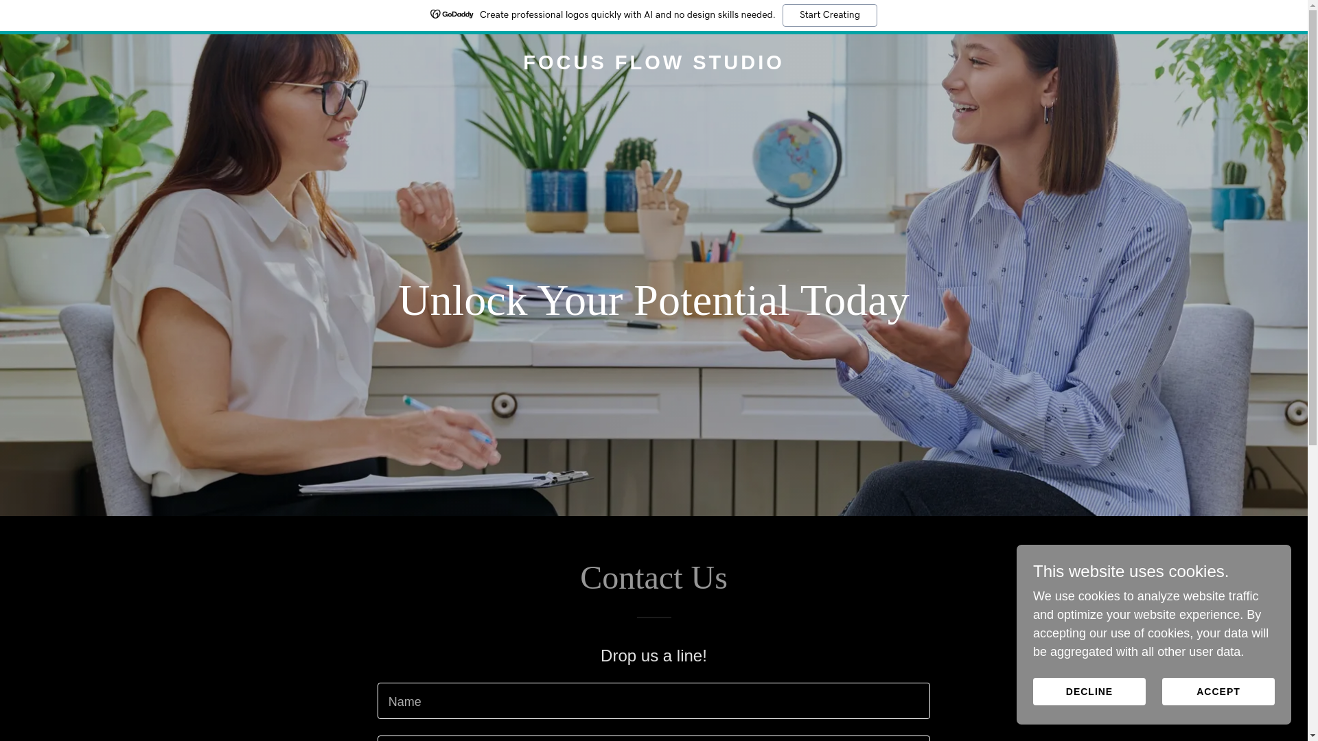 website screenshot of https://focusflowstudio.co.uk/