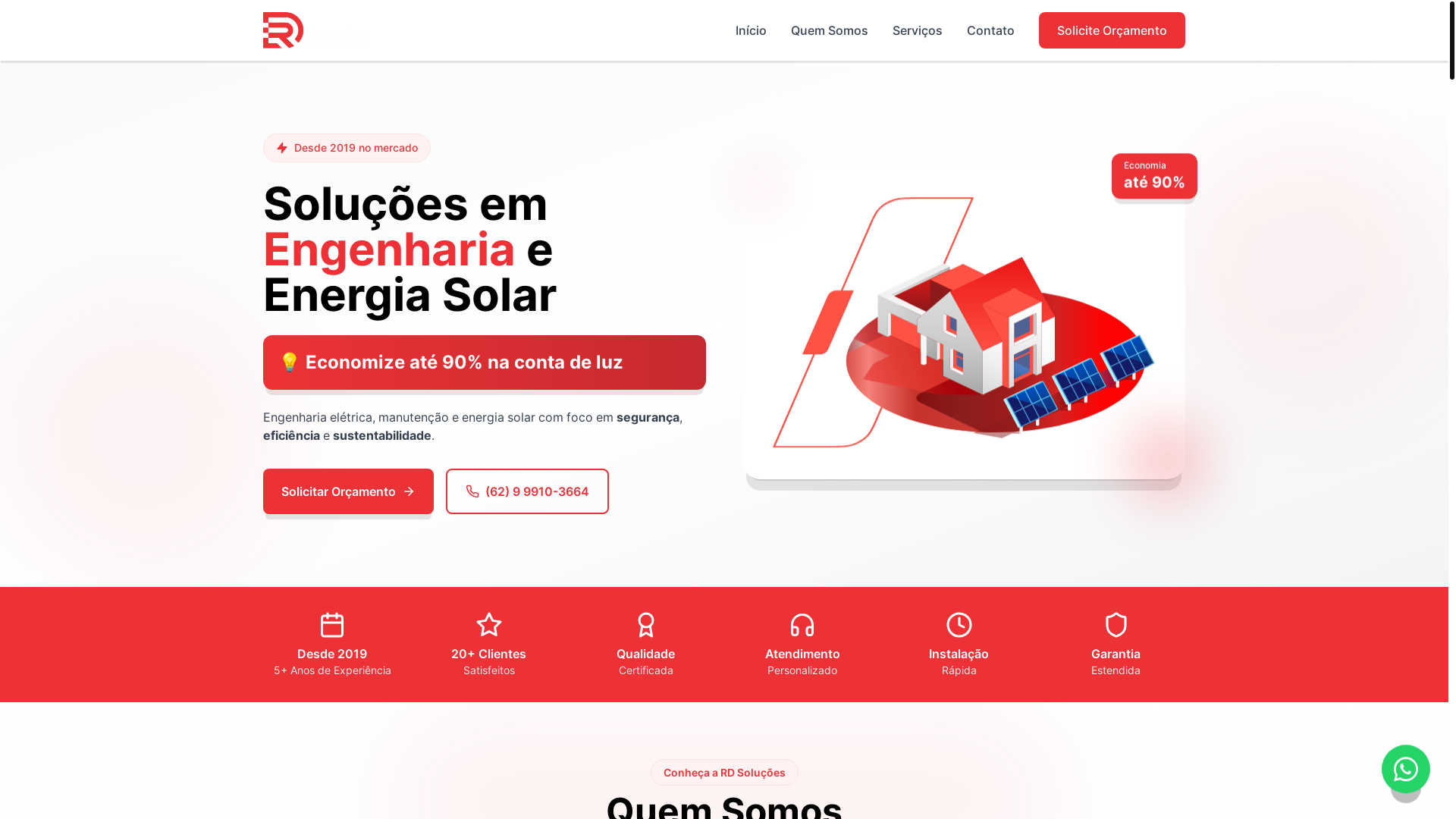 website screenshot of https://rdsolucoeseng.com.br/