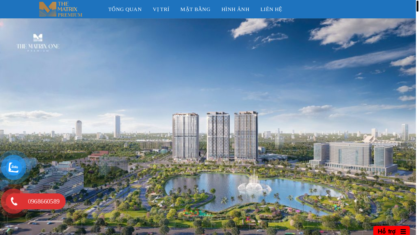 website screenshot of https://chungcuthematrixonepremium.online/