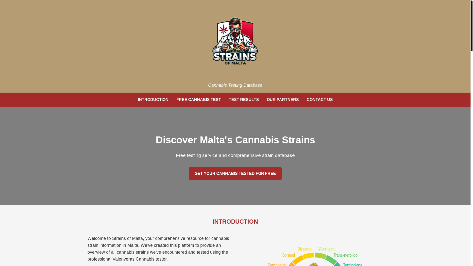 website screenshot of https://strainsofmalta.pages.dev/