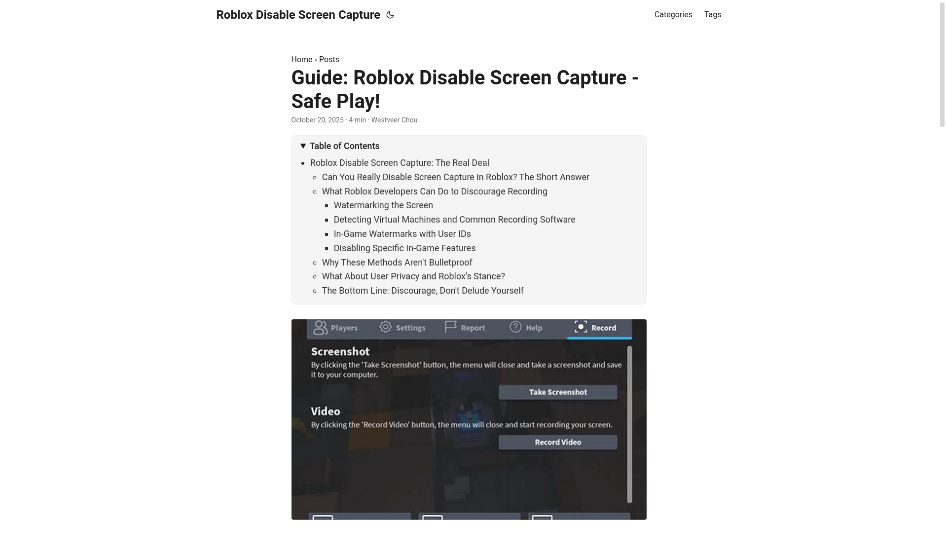 website screenshot of https://roblox-disable-screen-capture.pages.dev/