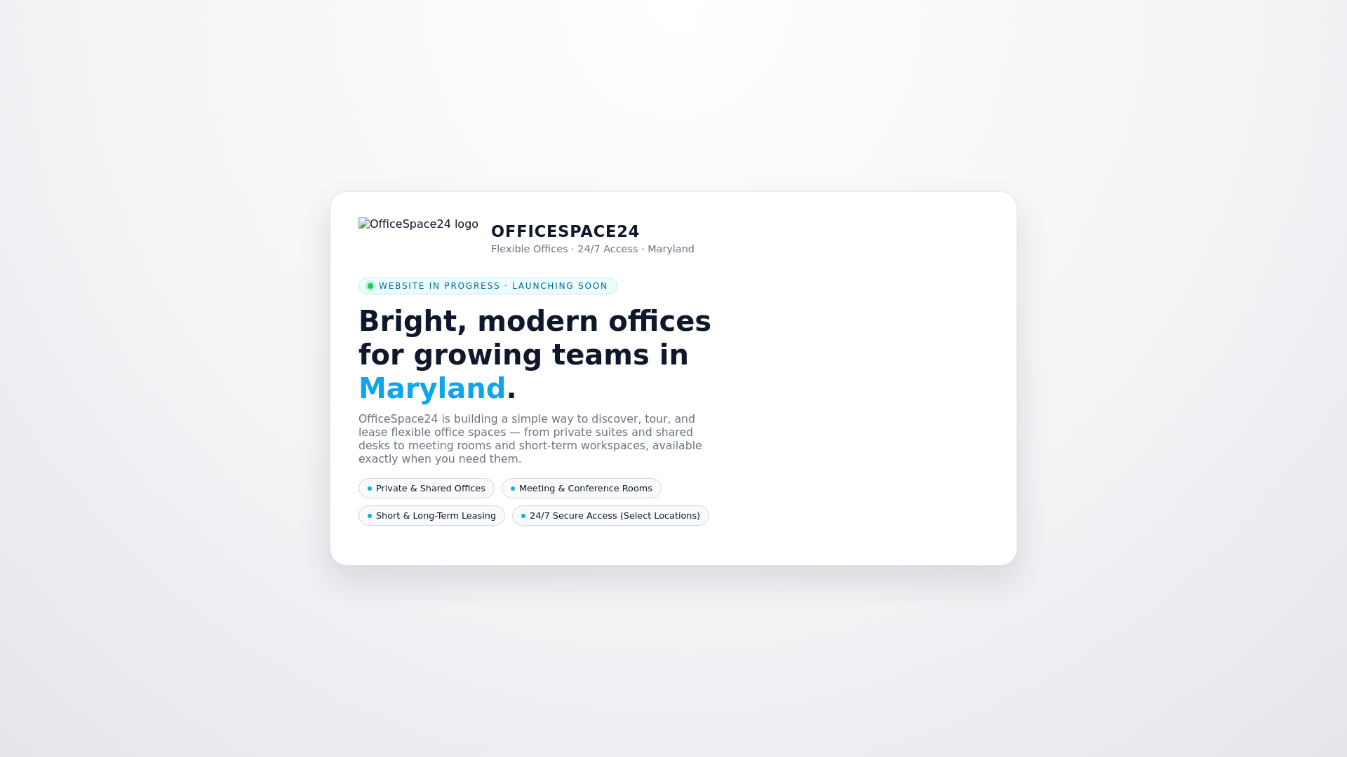 website screenshot of https://officespace24md.com/