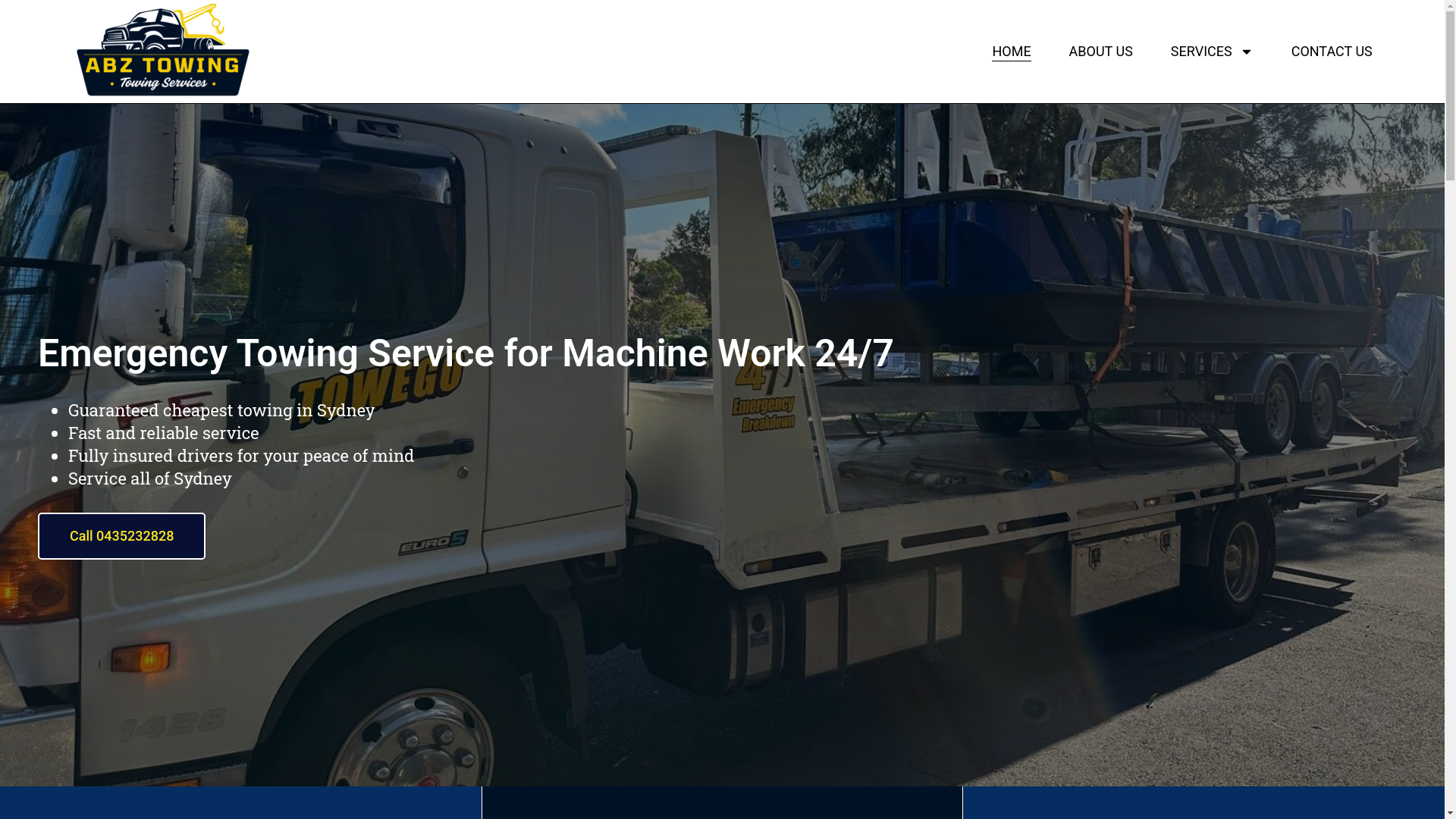 website screenshot of https://abztowing.com.au/
