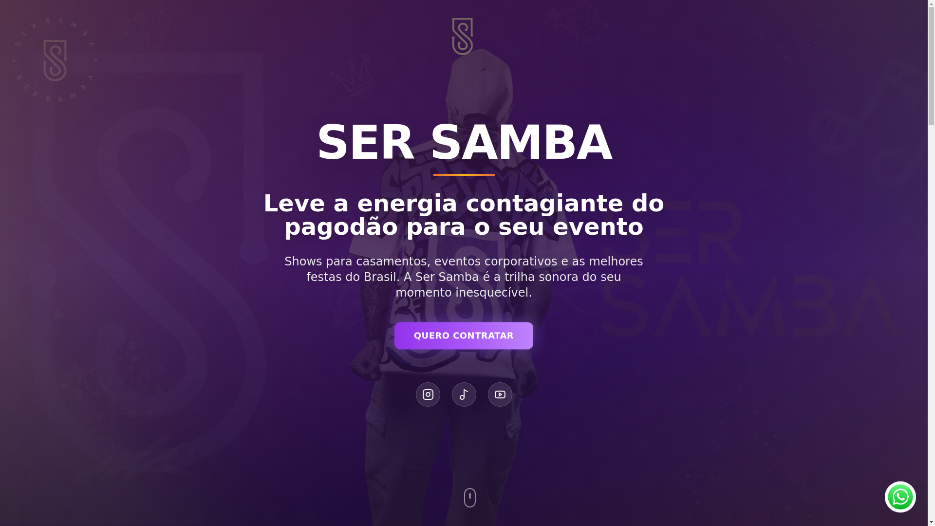 website screenshot of https://sersamba.com.br/
