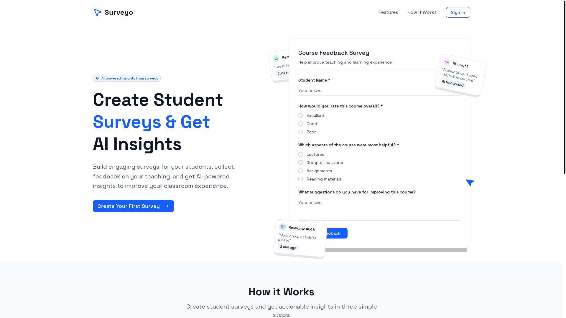 website screenshot of https://surveyo.site/