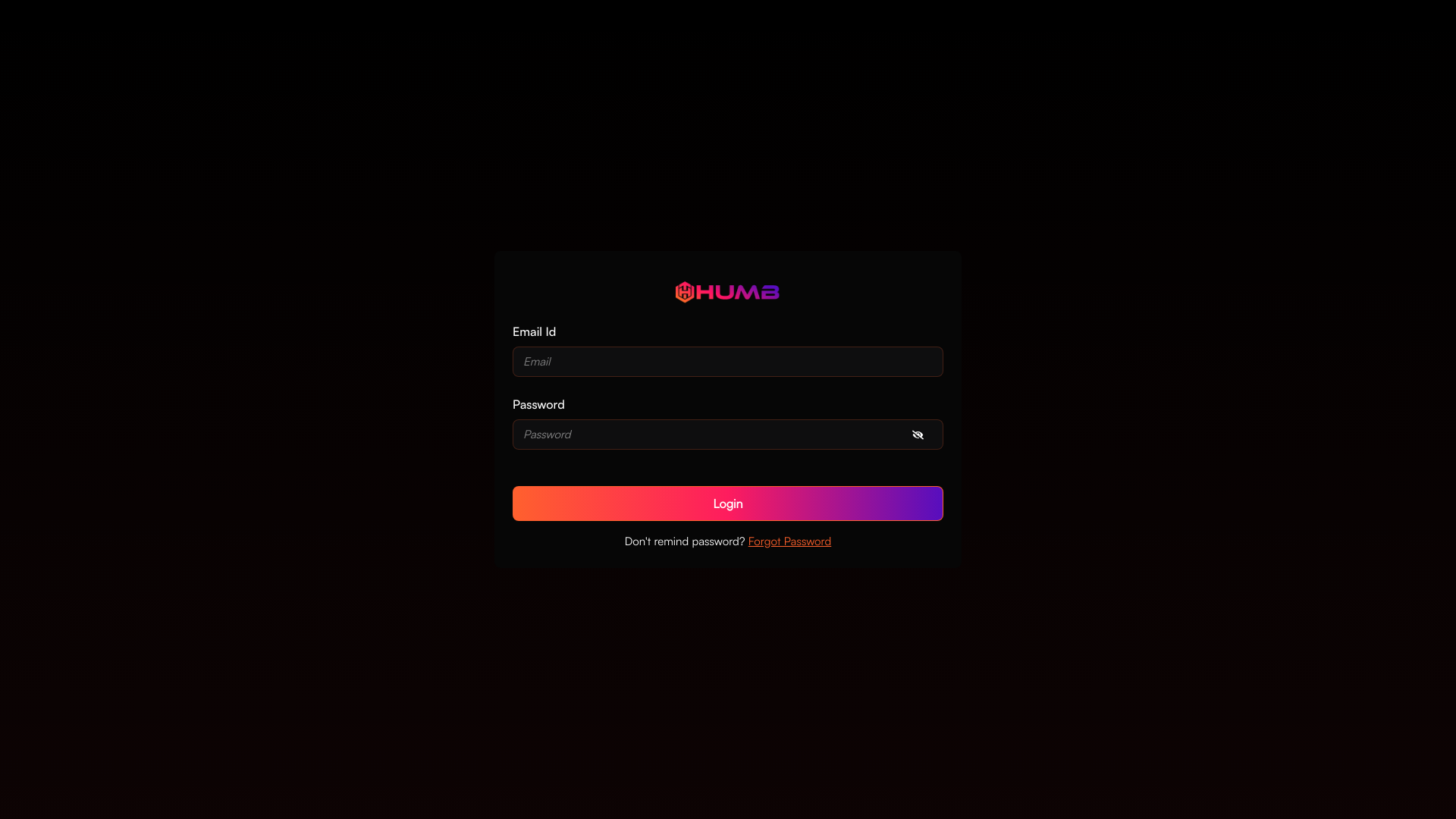 website screenshot of https://humbdemo-adminpanel.pages.dev/