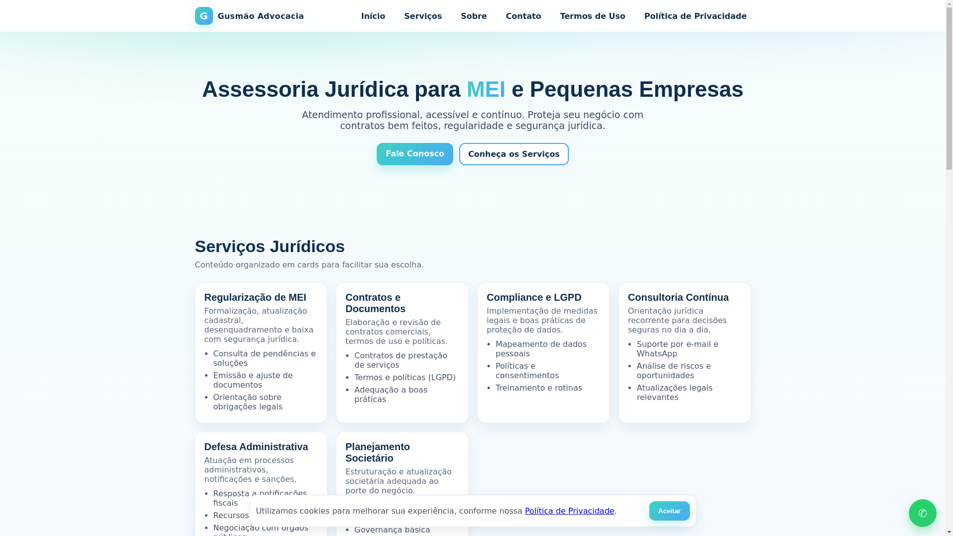 website screenshot of https://gusmaoassessoriamei.pro/