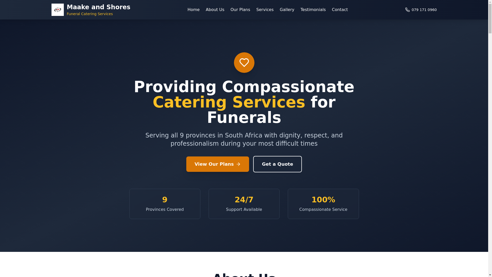 website screenshot of https://maakeandshores.co.za/