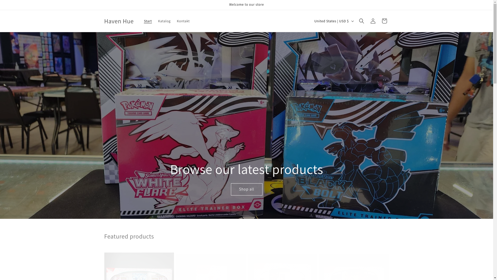 website screenshot of https://pokemoninstock.shop/