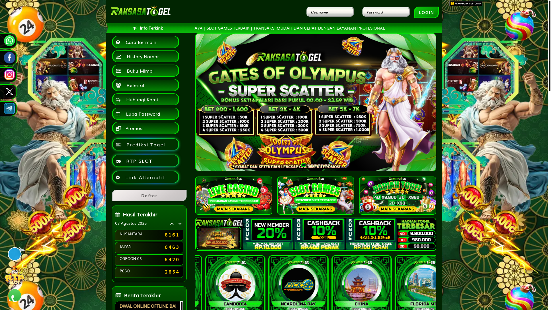 website screenshot of https://raksasa.ink/