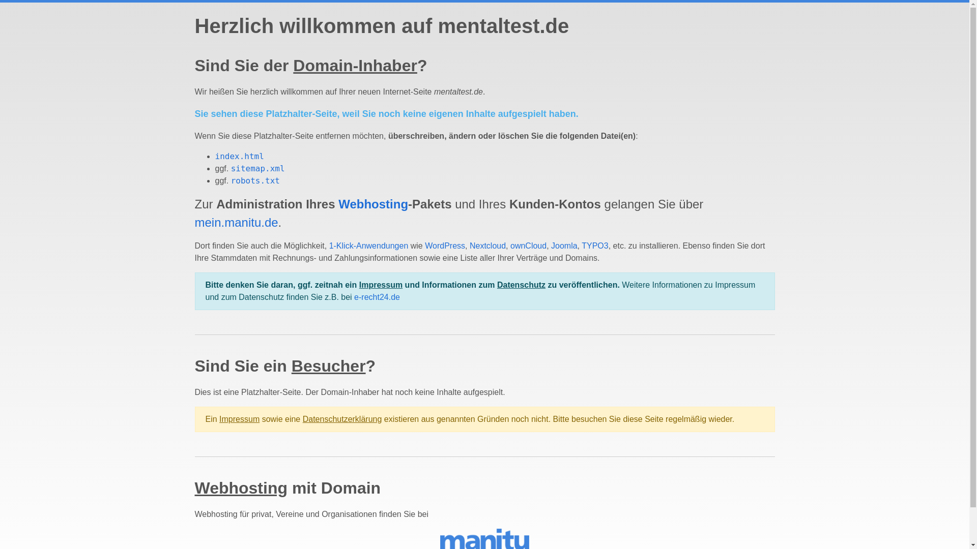 website screenshot of https://mentaltest.de/