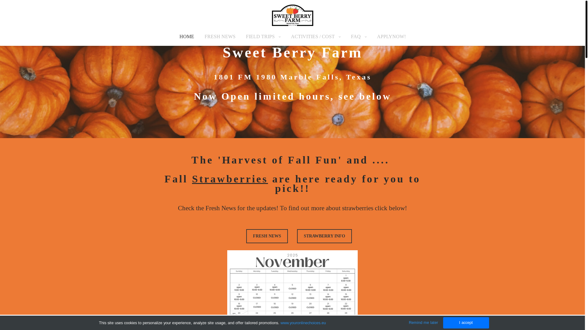 website screenshot of https://sweetberryfarm.com/