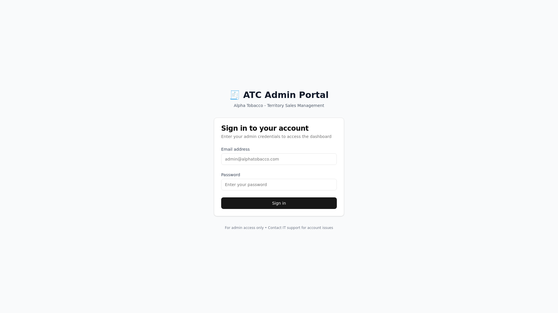 website screenshot of https://atc-admin.pages.dev/