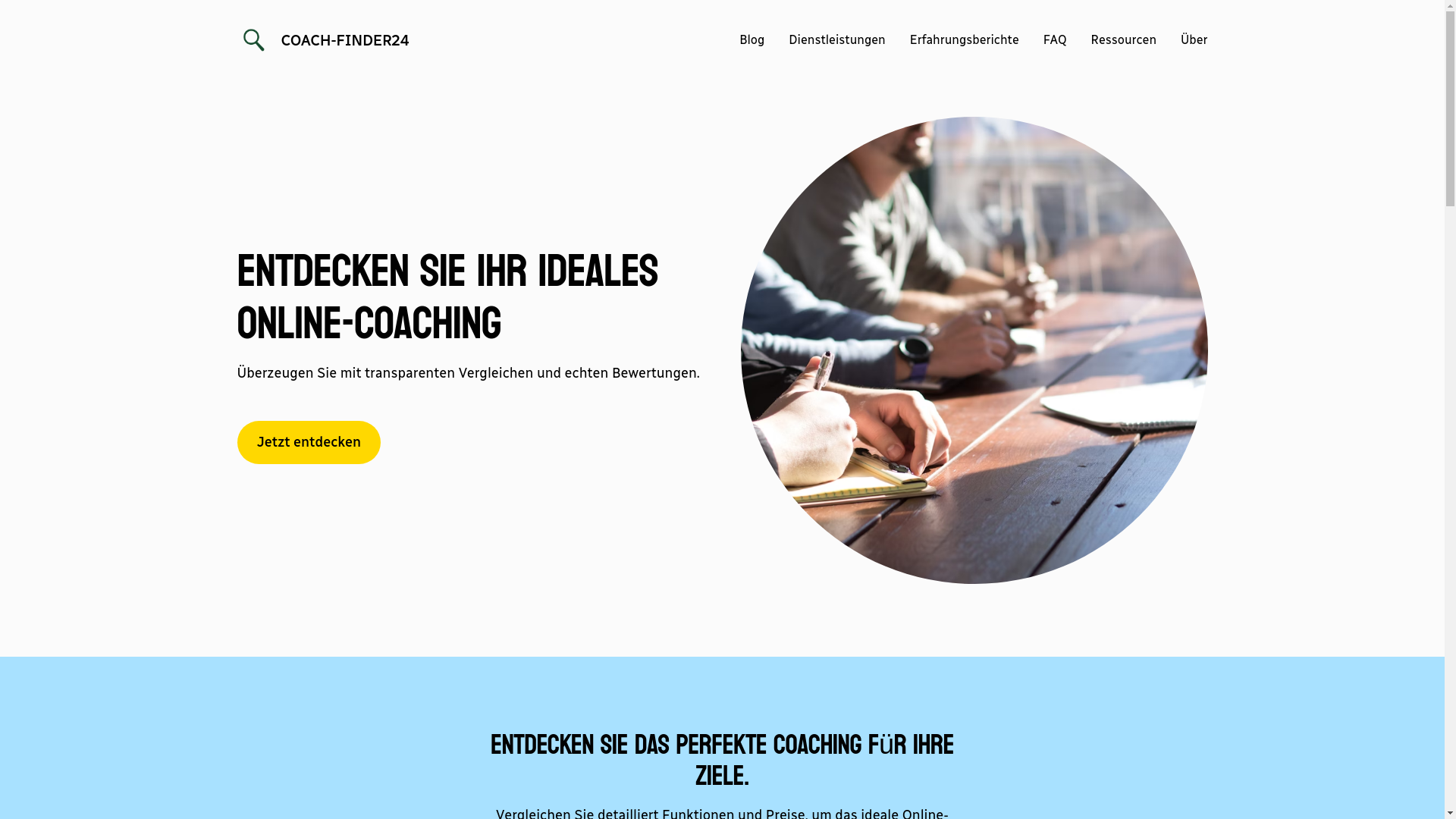 website screenshot of https://coach-finder24.de/