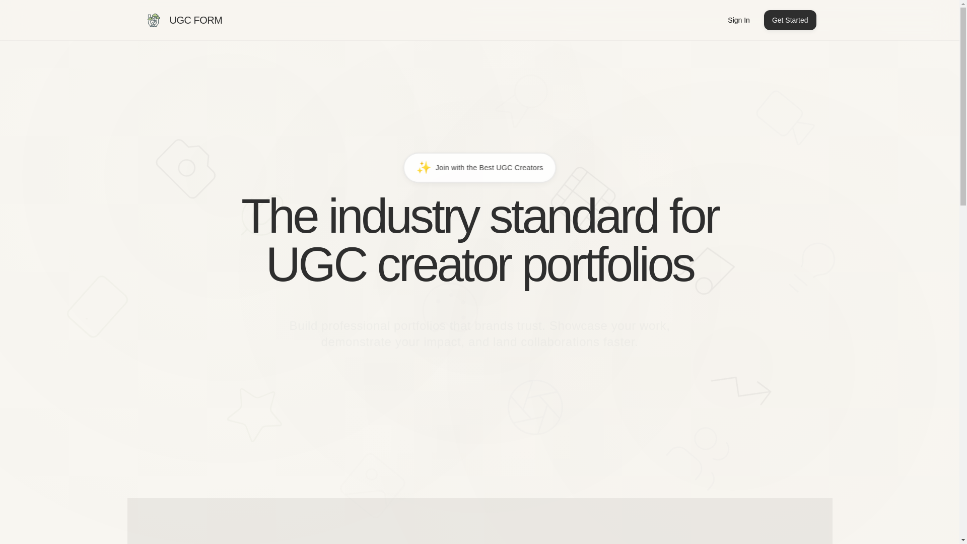 website screenshot of https://ugcform.com/