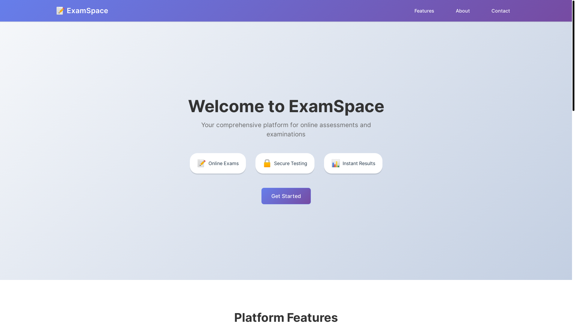 website screenshot of https://examspace.pages.dev/
