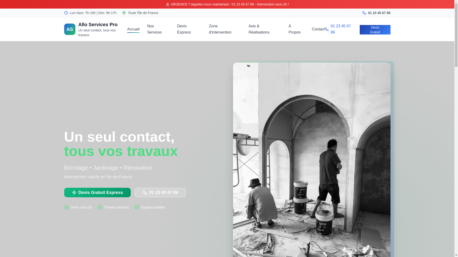 website screenshot of https://alloservicespro.fr/