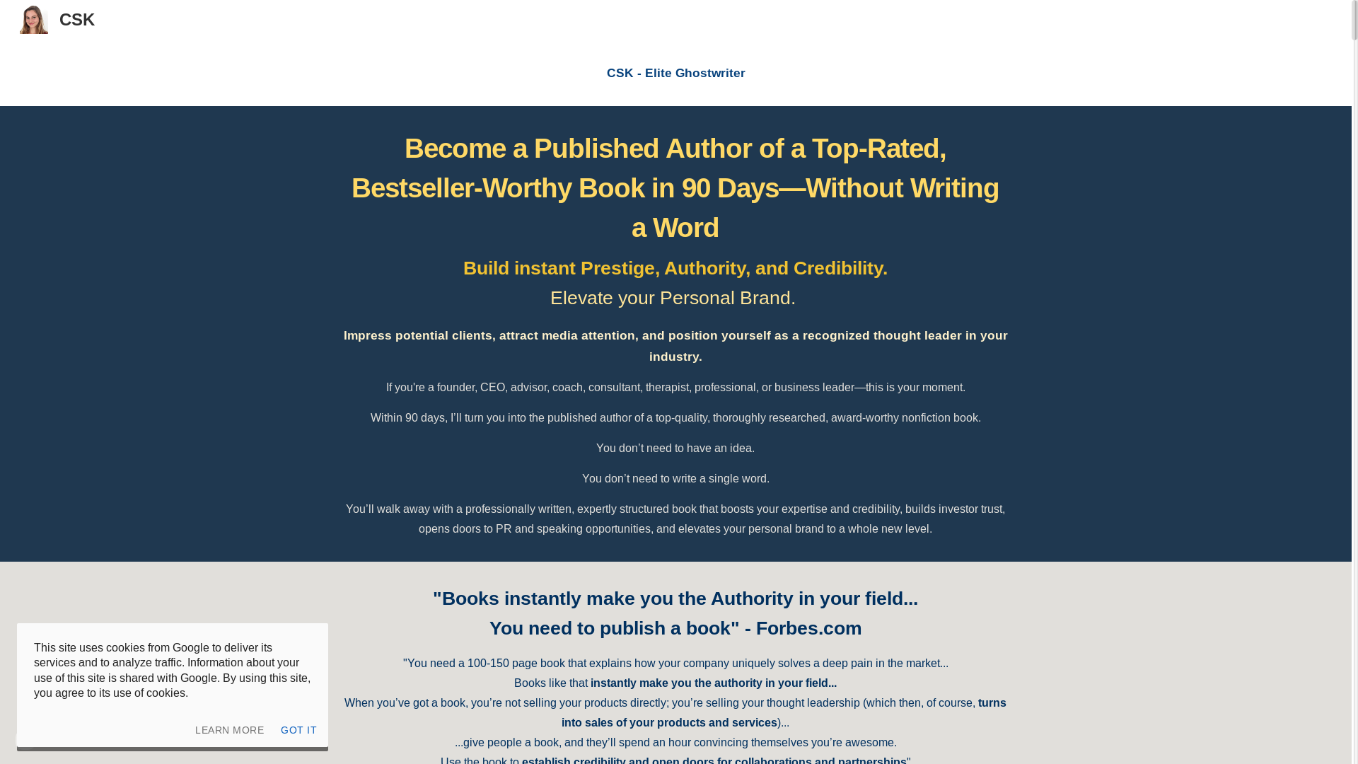 website screenshot of https://yourgreatbook.com/