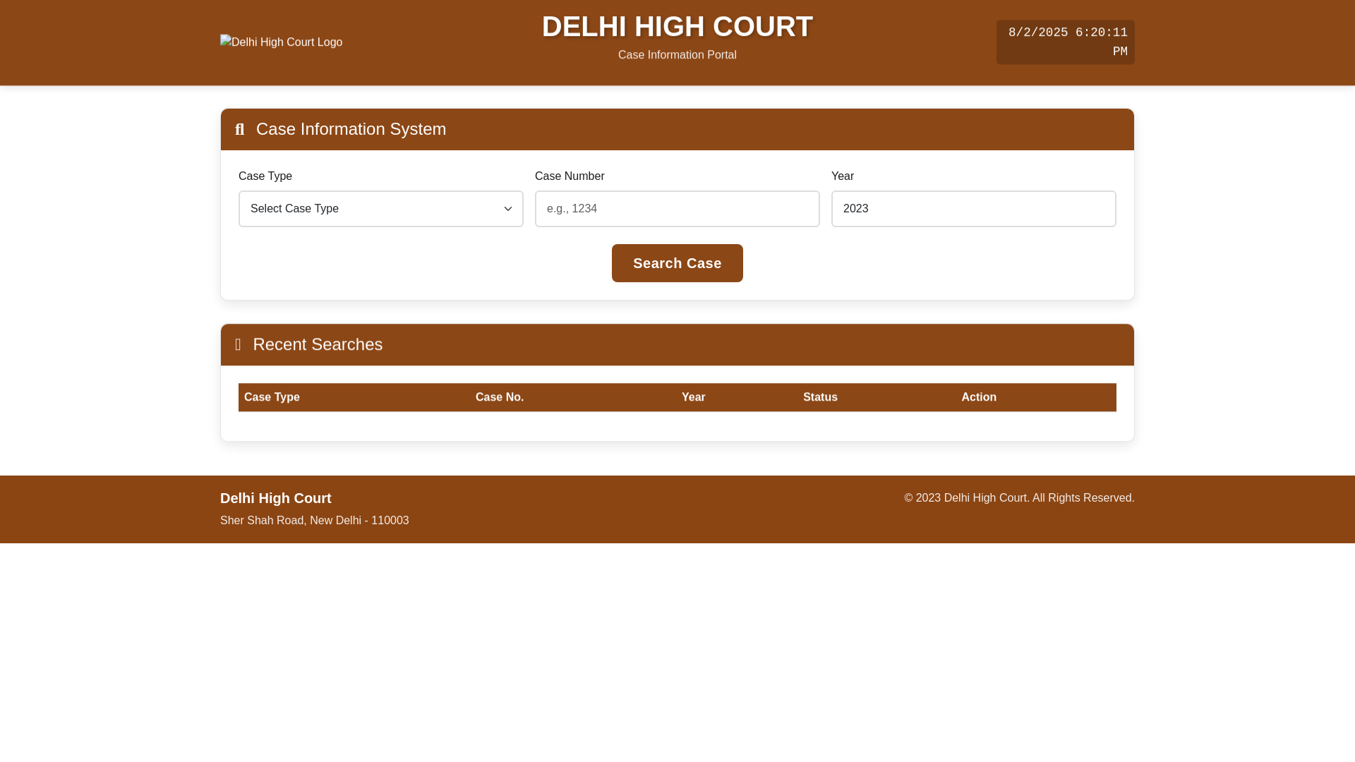 website screenshot of https://delhi-court-tracker.pages.dev/