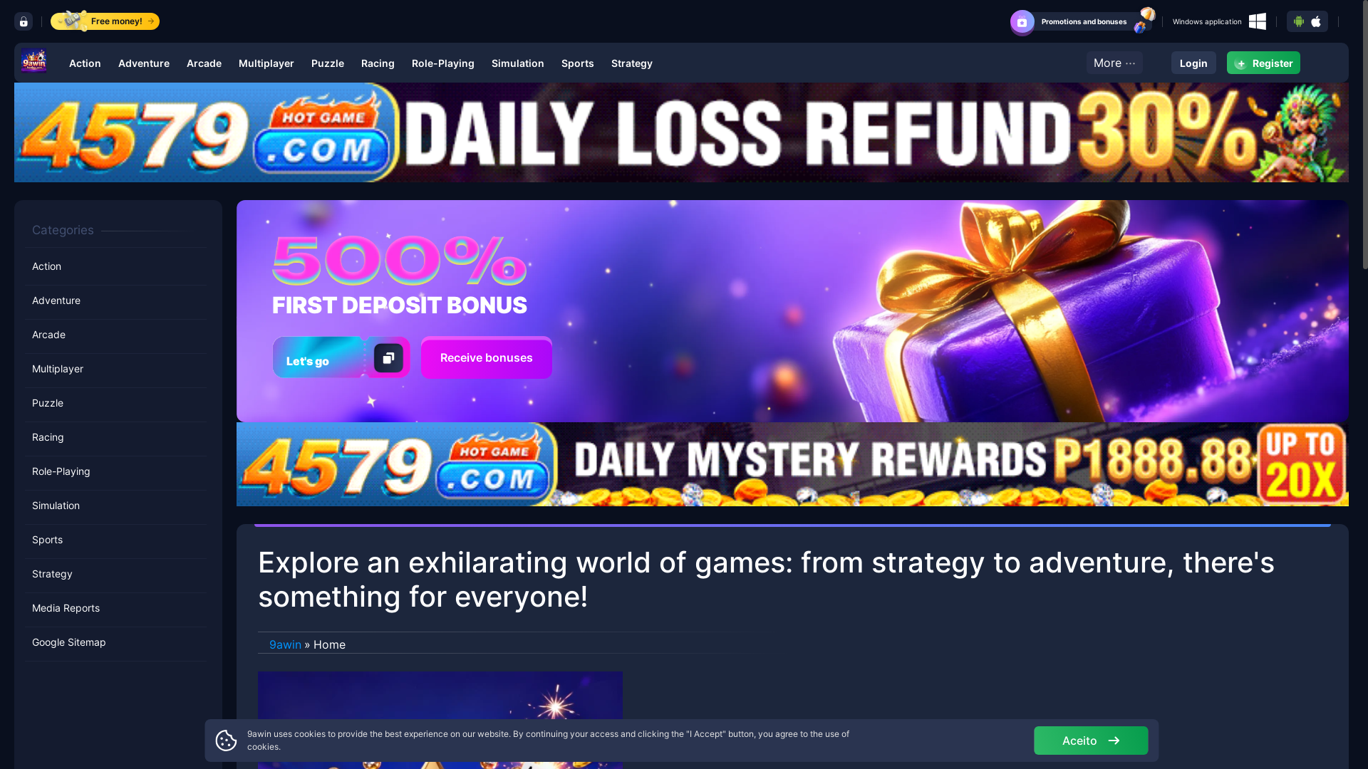 website screenshot of https://9awinp.com/