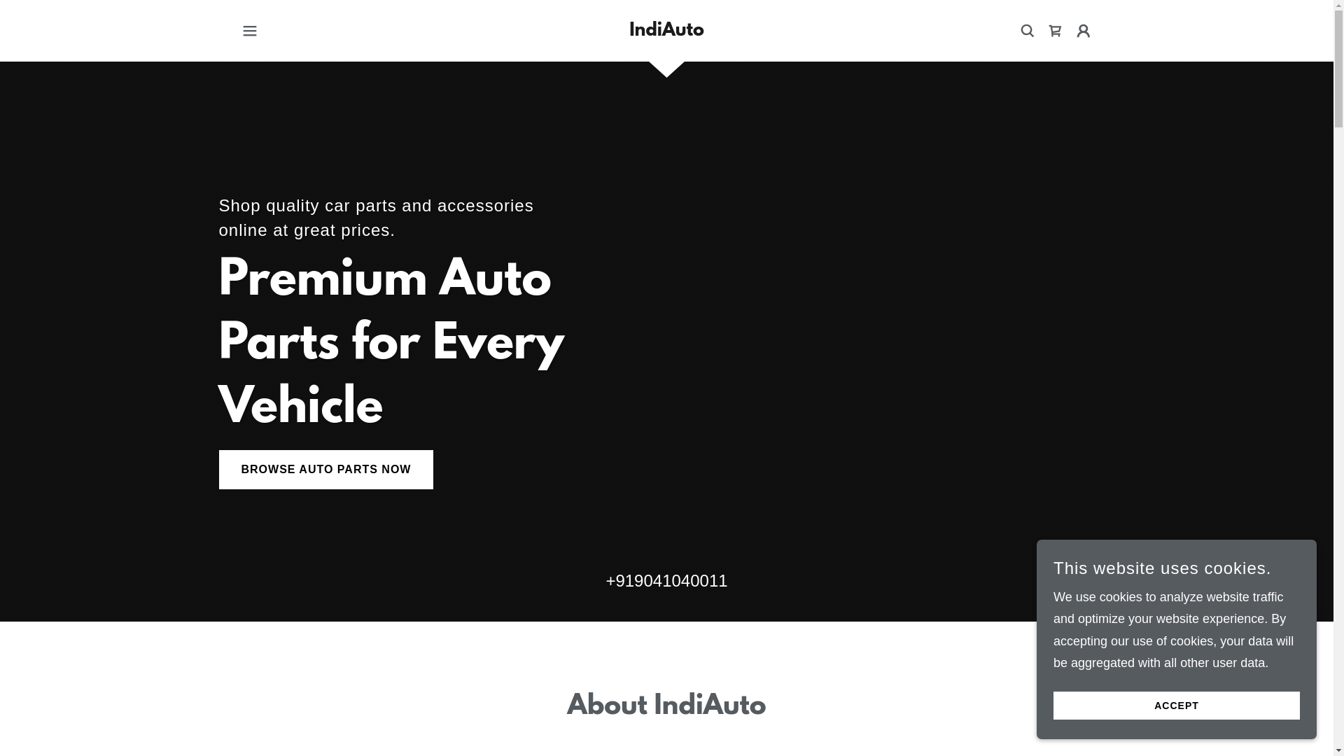 website screenshot of https://indiauto.shop/