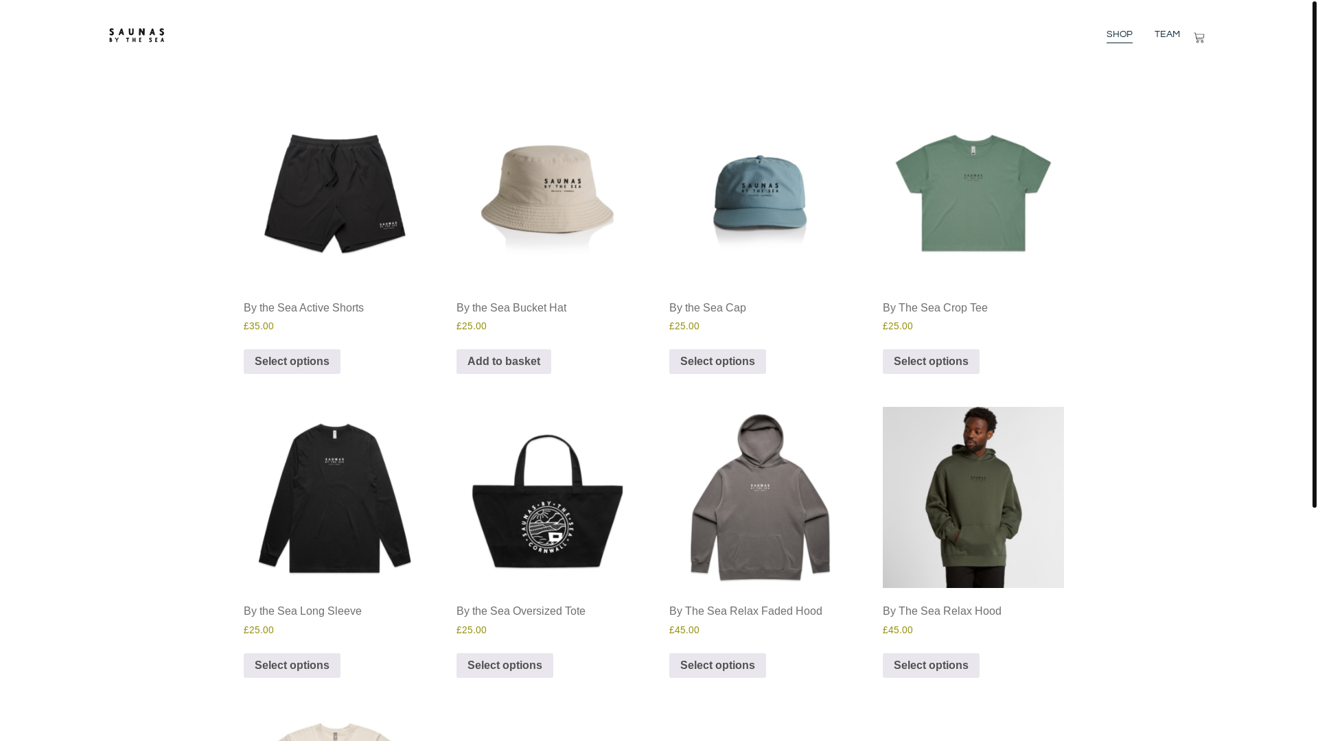 website screenshot of https://saunabytheseashop.com/