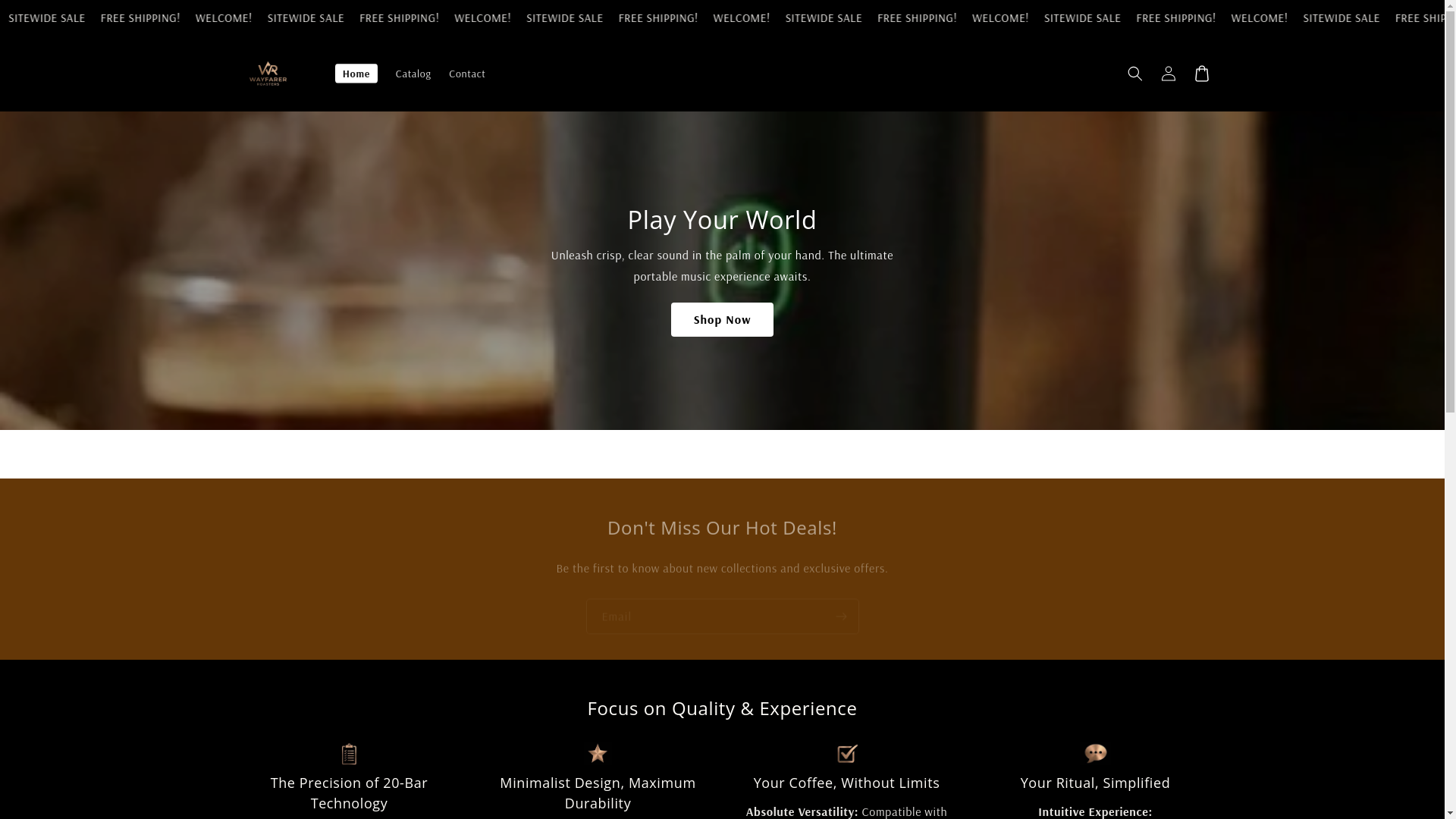 website screenshot of https://wayfarercoffee.store/