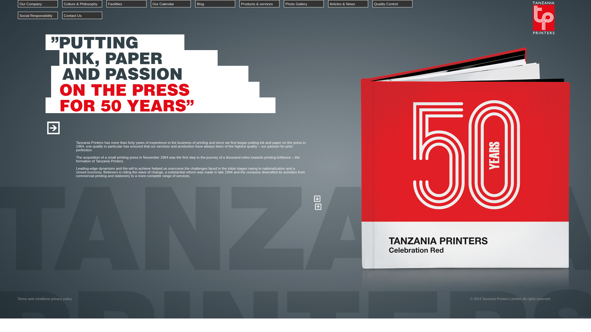 website screenshot of https://tanzaniaprinters.co.tz