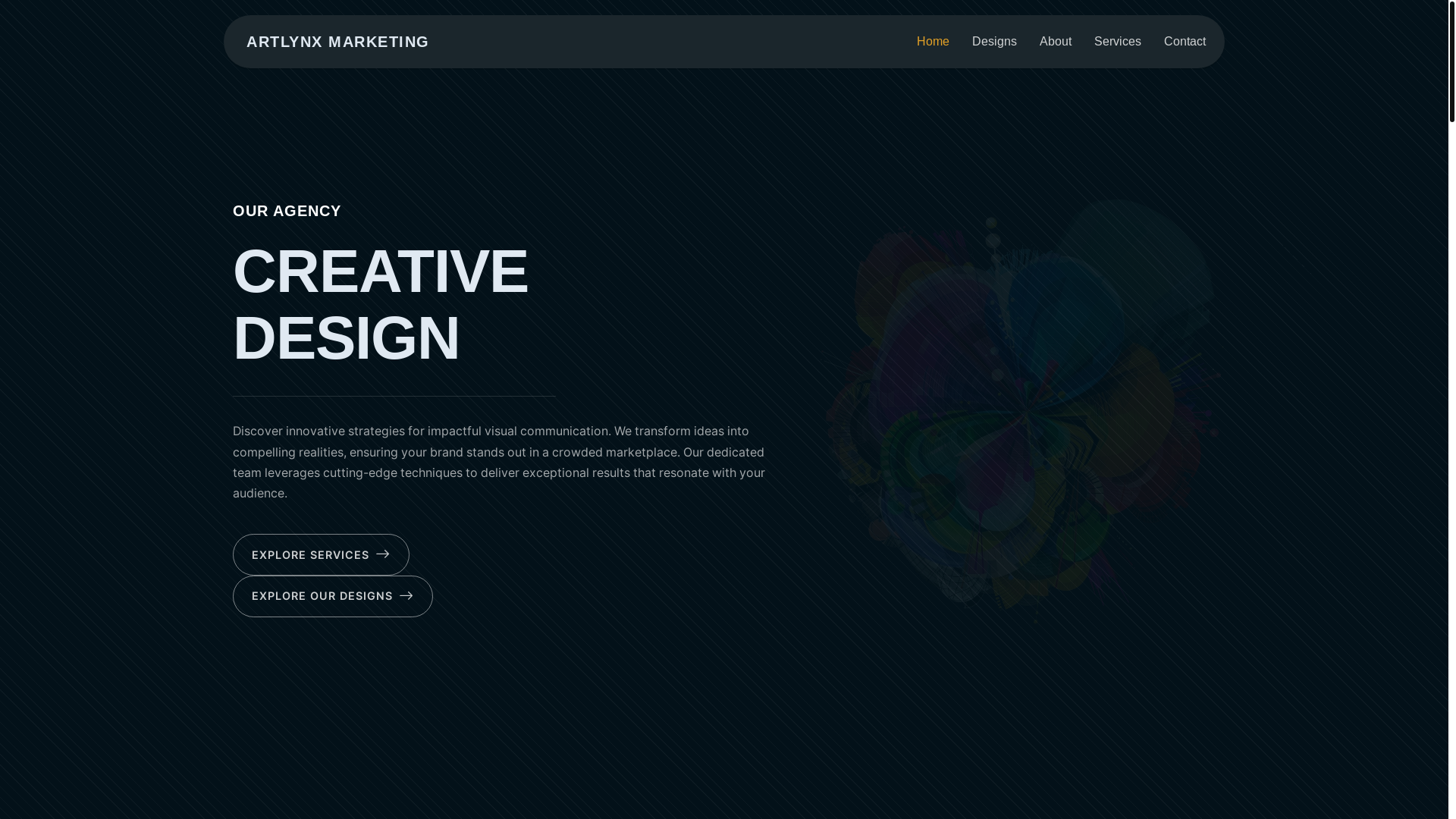 website screenshot of https://artlynxmarketing.netlify.app/#hero