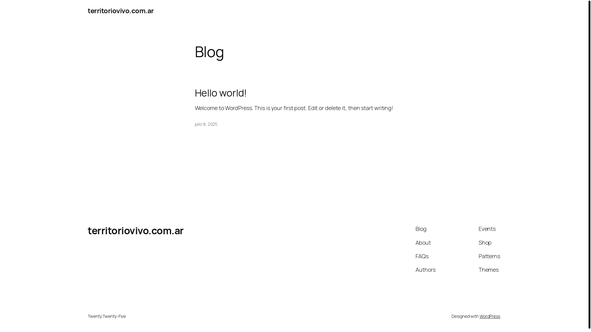 website screenshot of https://territoriovivo.com.ar/