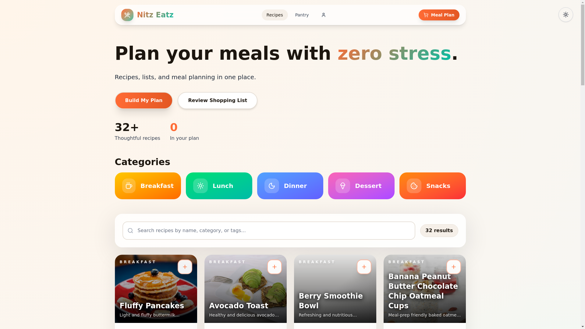 website screenshot of https://nitzeatz.com/