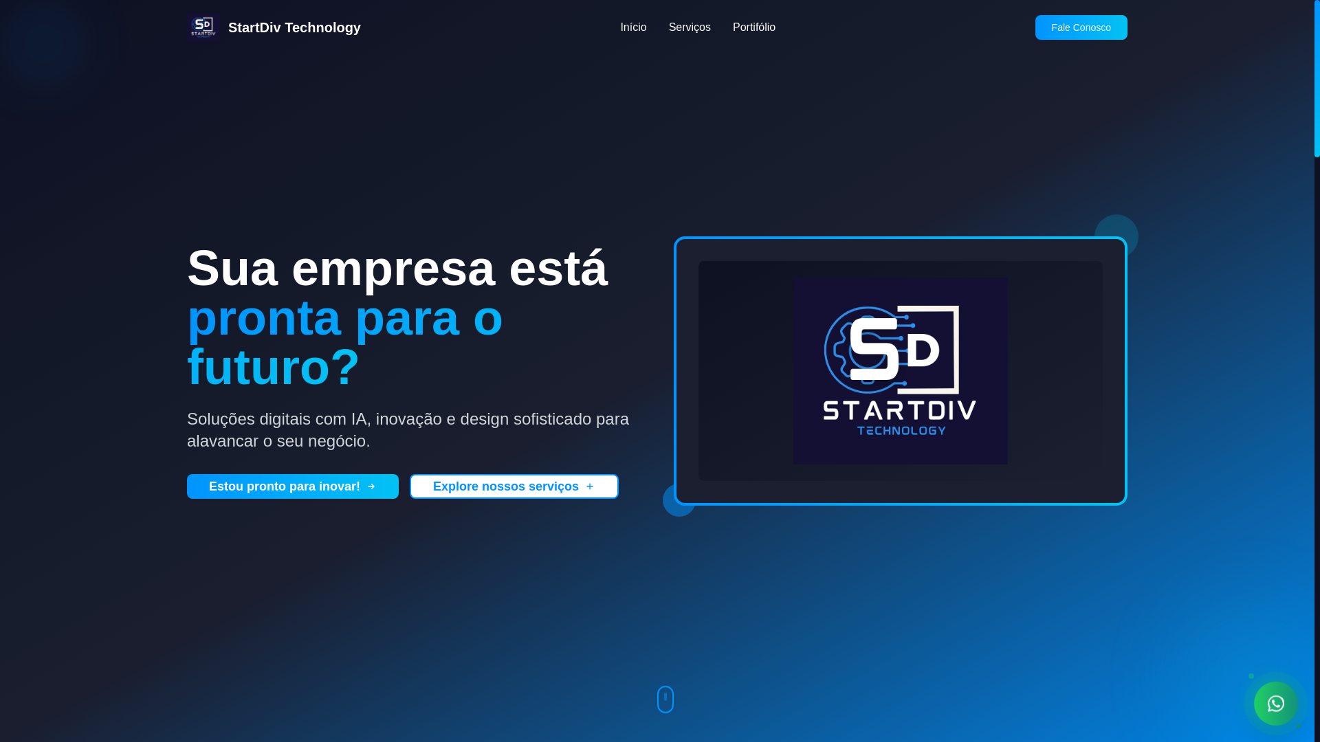 website screenshot of https://startdivtech.com.br/