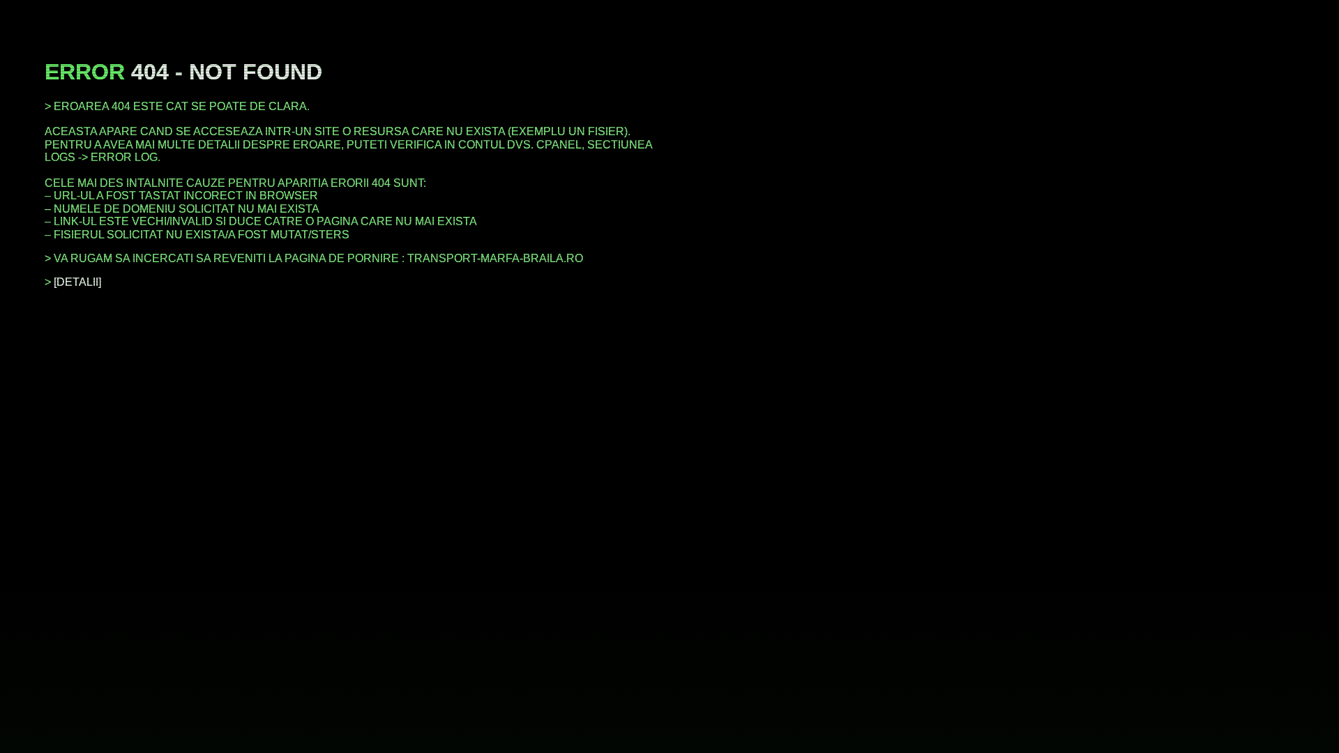 website screenshot of https://transport-marfa-braila.ro/