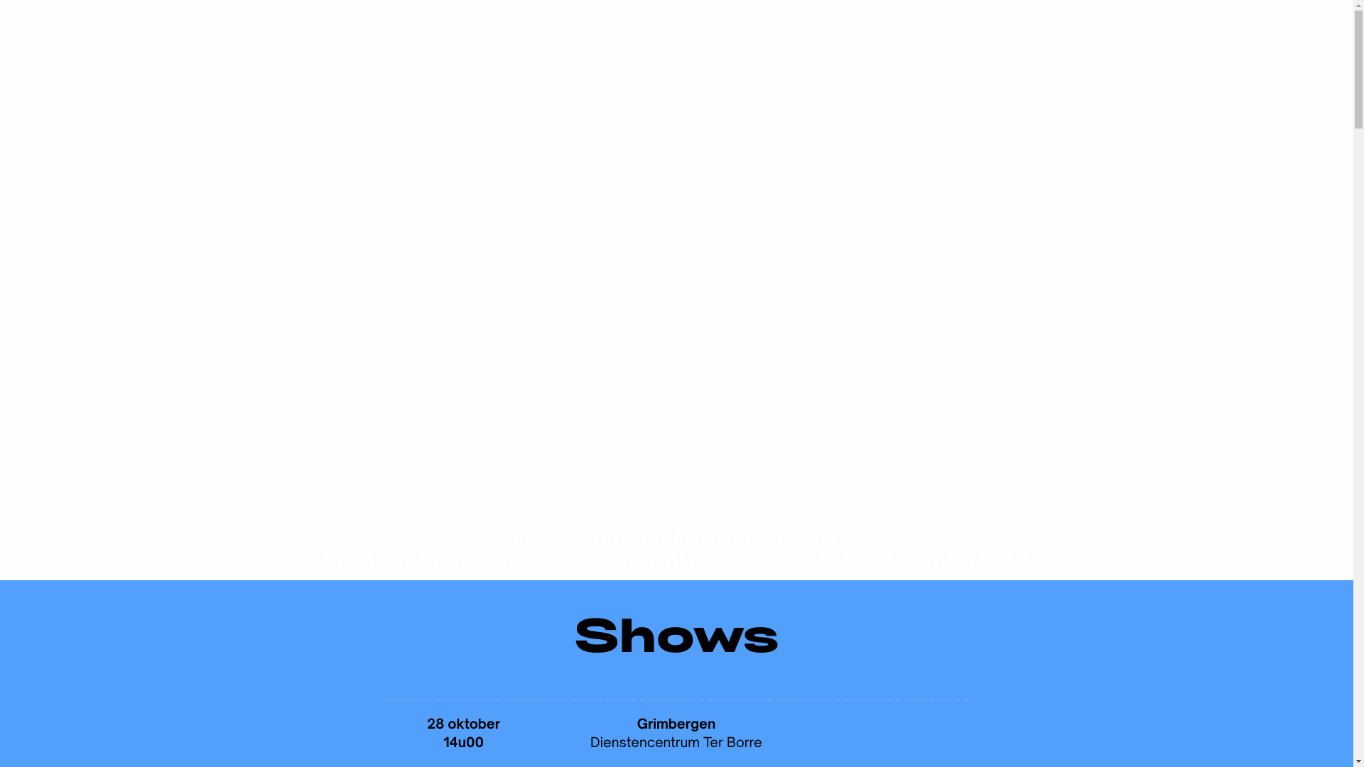 website screenshot of https://cezanneband.com/