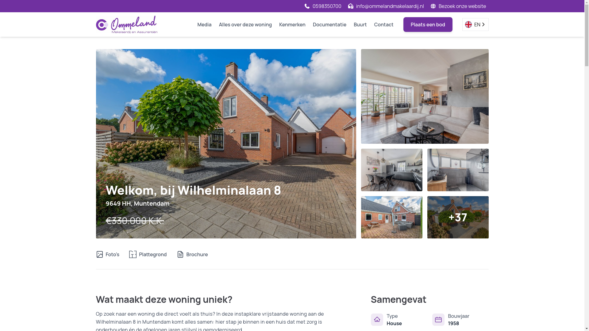 website screenshot of https://wilhelminalaan-8.nl/