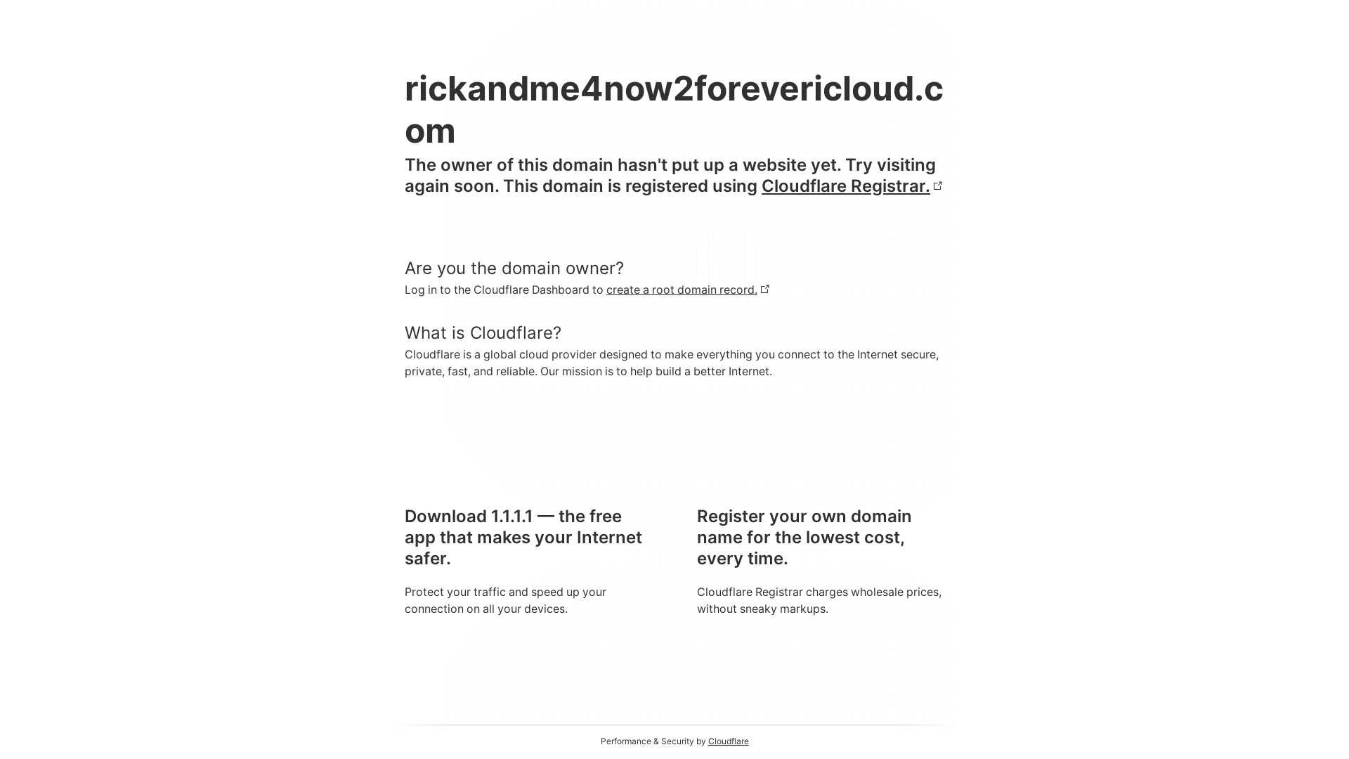 website screenshot of https://rickandme4now2forevericloud.com/