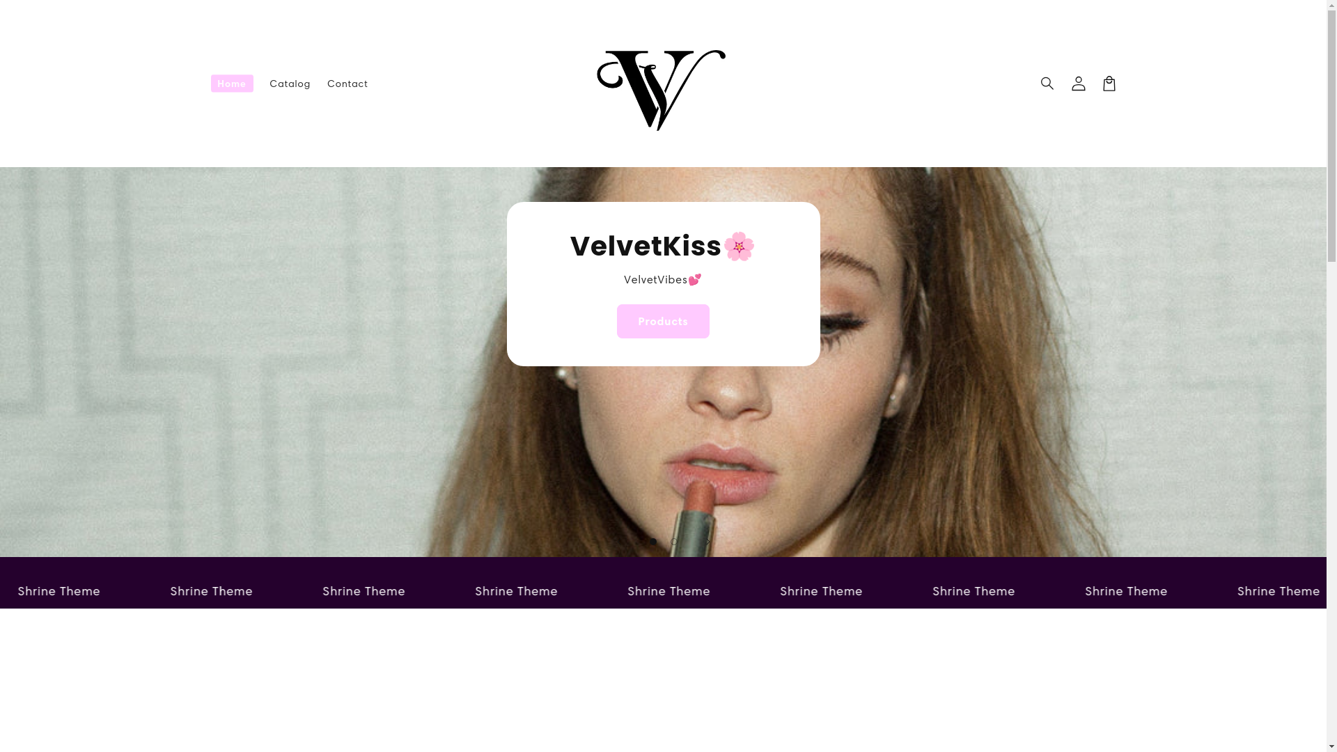 website screenshot of https://velvetkissedbeauty.com/