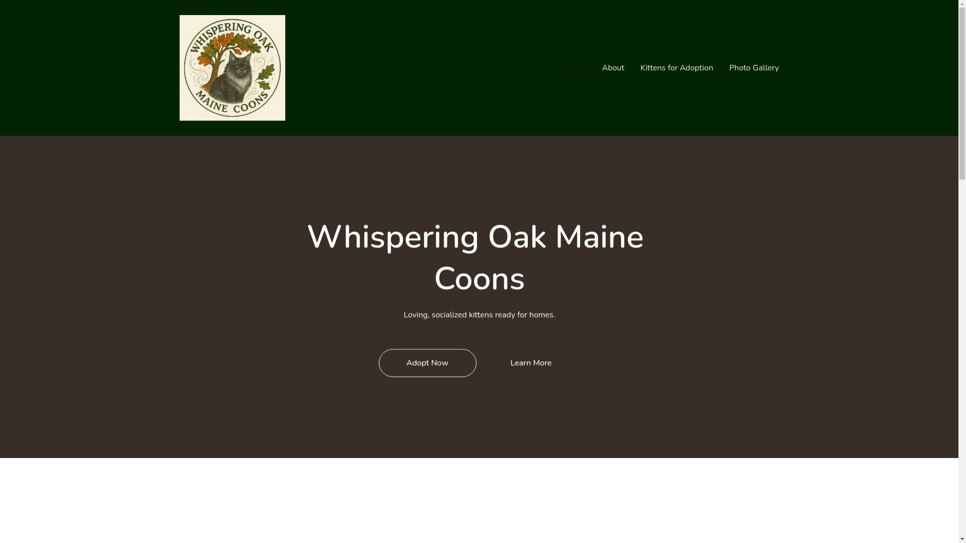 website screenshot of https://whisperingoakmainecoons.com/
