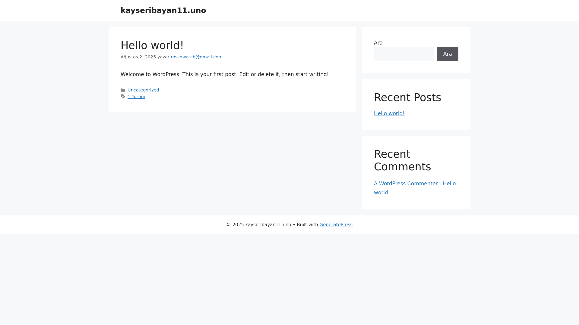 website screenshot of https://kayseribayan11.uno/