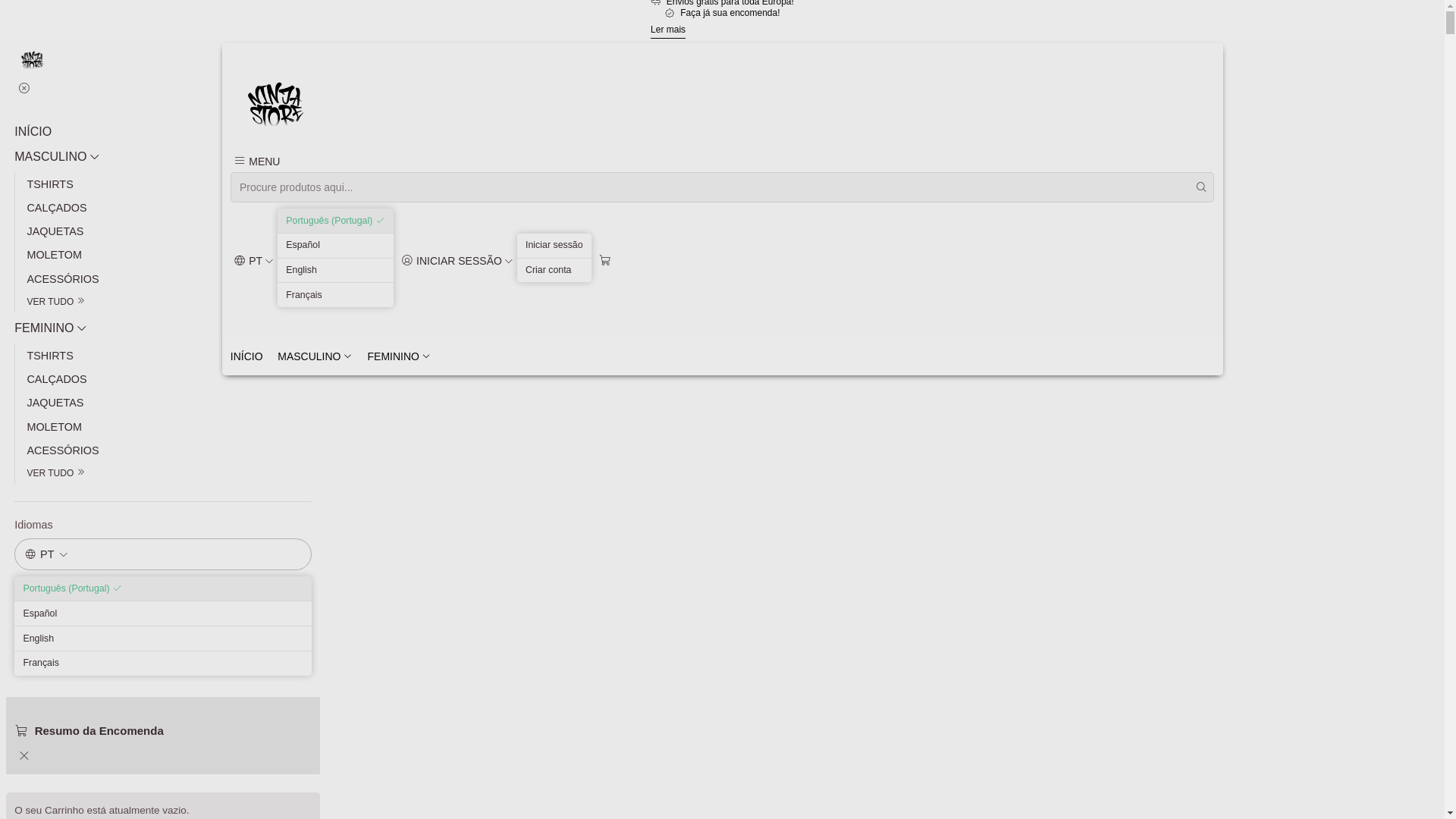 website screenshot of https://ninjastoreoficial.com/