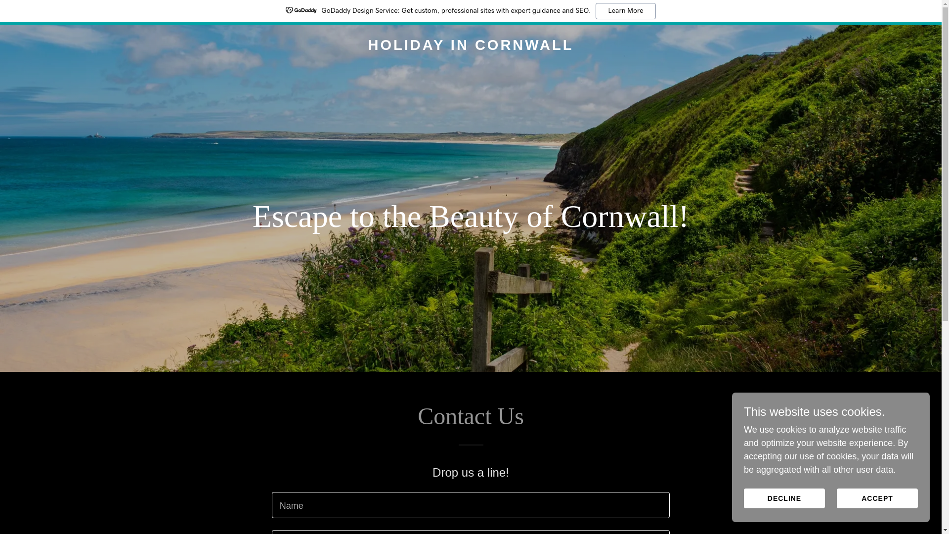 website screenshot of https://holidayincornwall.co.uk/