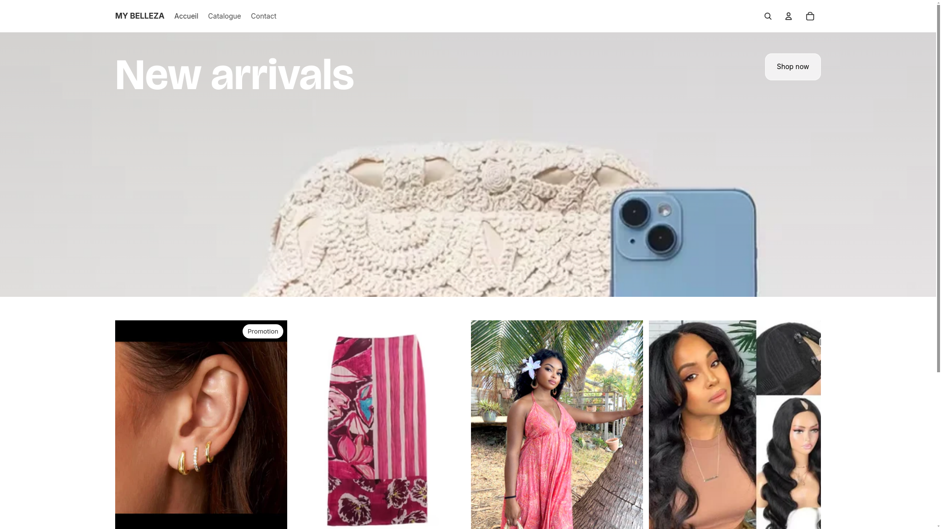 website screenshot of https://mybelleza.shop/