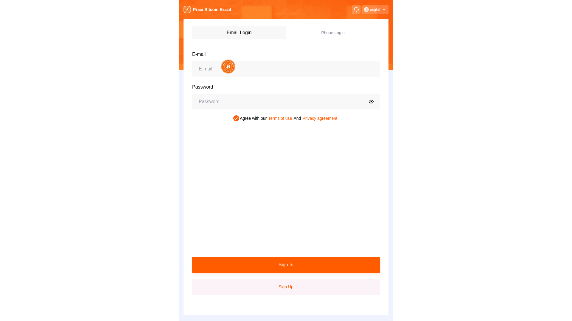website screenshot of https://praiabitcoinbrazil1.com/