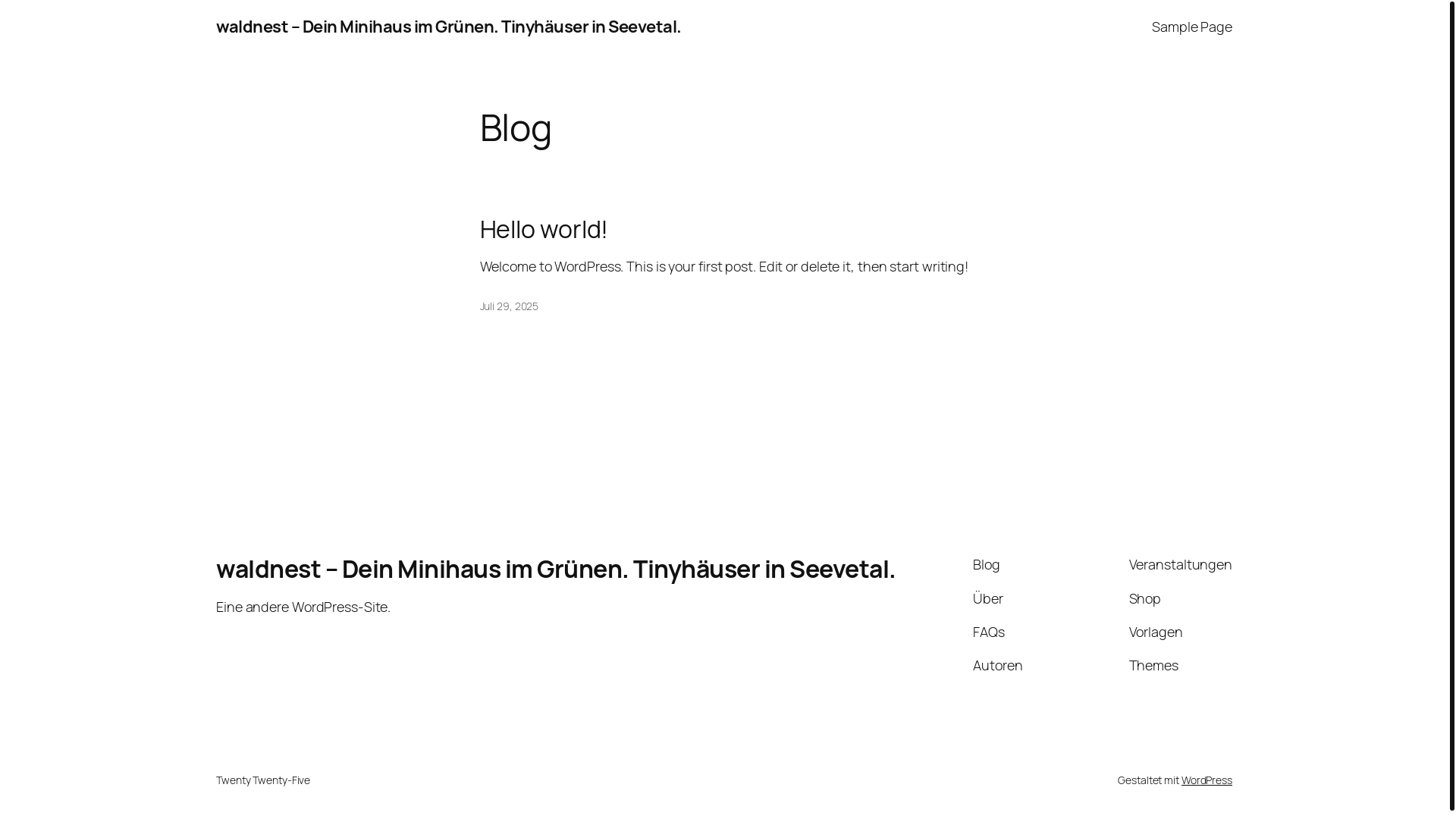 website screenshot of https://waldnest-leben.de/