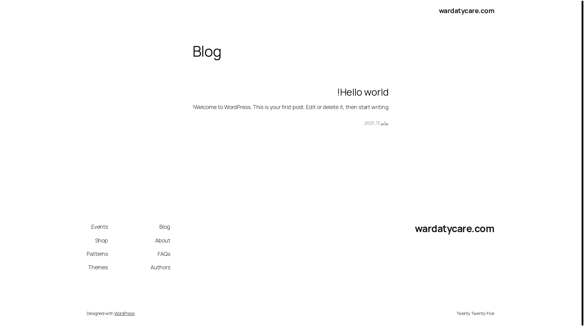 website screenshot of https://wardatycare.com/