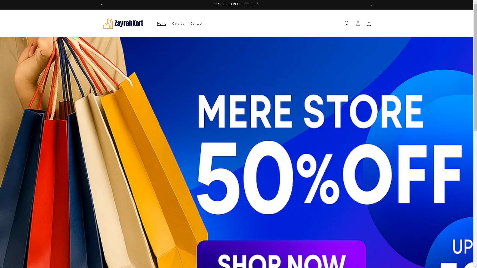 website screenshot of https://zayrahkart.com/