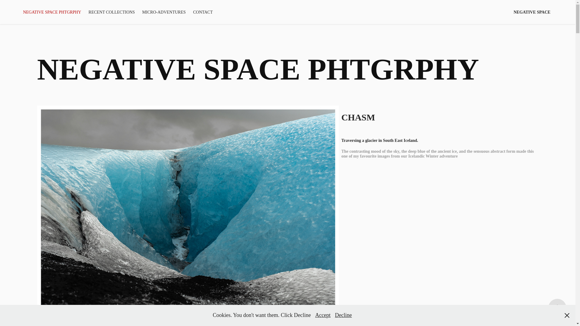 website screenshot of https://negative-space.uk/