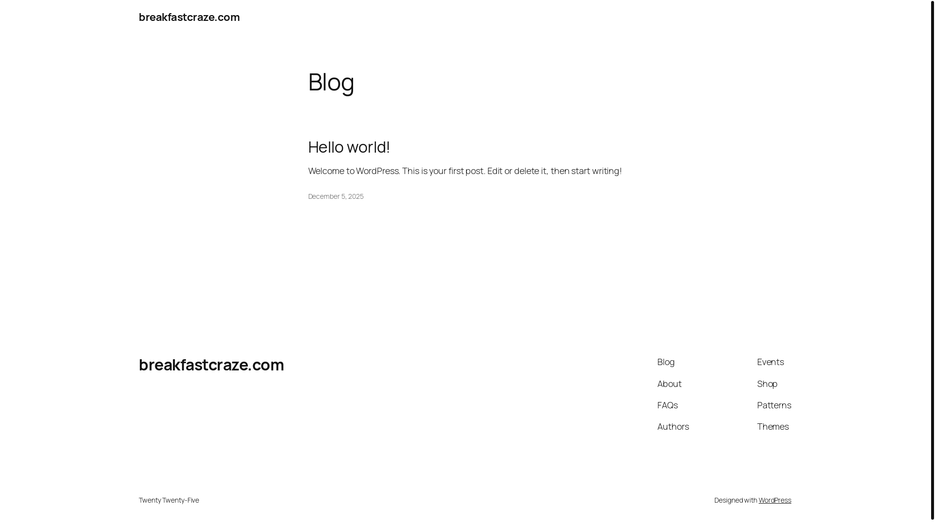 website screenshot of https://breakfastcraze.com/